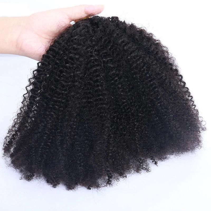 26inch 1PCS/Lot of Afro Kinky Curly Human Hair 4b 4c I Tip Microlinks Brazilian Virgin Hair Extensions Hair Bulk Natural Black Color for Women