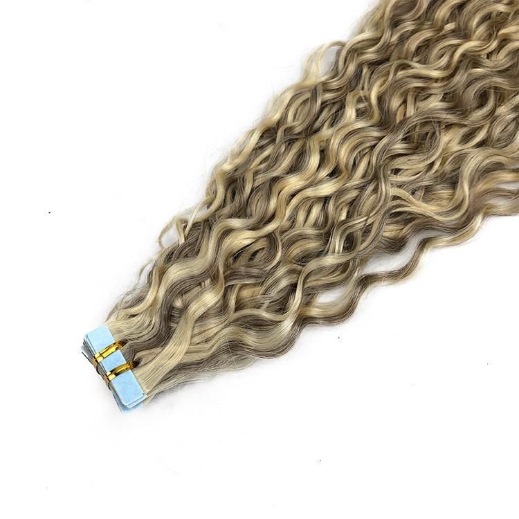 Wholesale Original Blond European Water Wavy Seamless Double Drawn Tape Hair Extensions