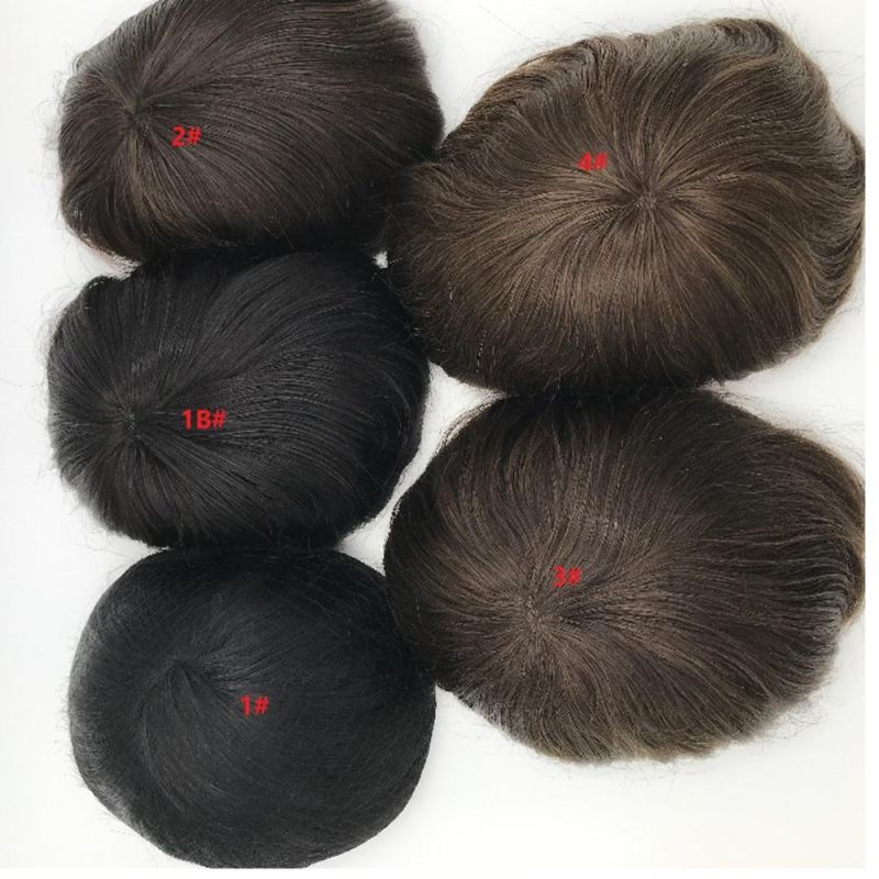 Kbeth MD Mixed Gray Transparent Toupee Wig Topper Human Hair for Black Men Hair Wigs Replace System From China Factory