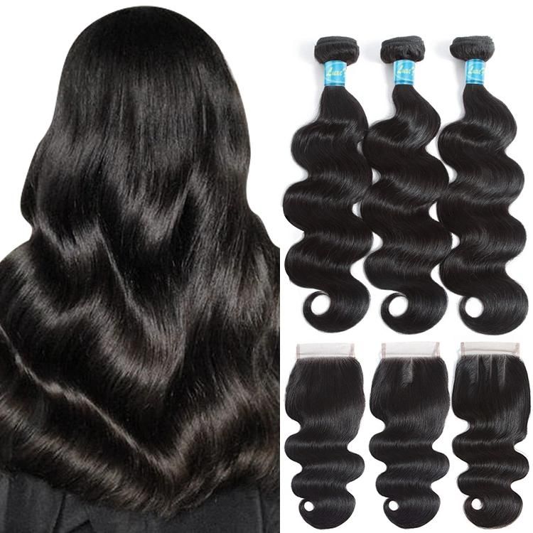 Kbeth Human Hair Extension Body Wave Weft Dreamweaver for Black Beauty Brazilian Hair Virgin Cuticle Aligned Body Wave Lace Closure 100% Remy Bundles Extensions