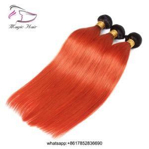 Wholesale Human Virgin Hair Brazilian Iaian Human Peruvian Straight Hair Weft Extension 1b/ Orange Hair