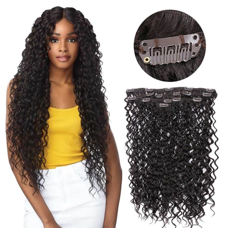 Synthetic Jerry Curly Clip in Hair Extension