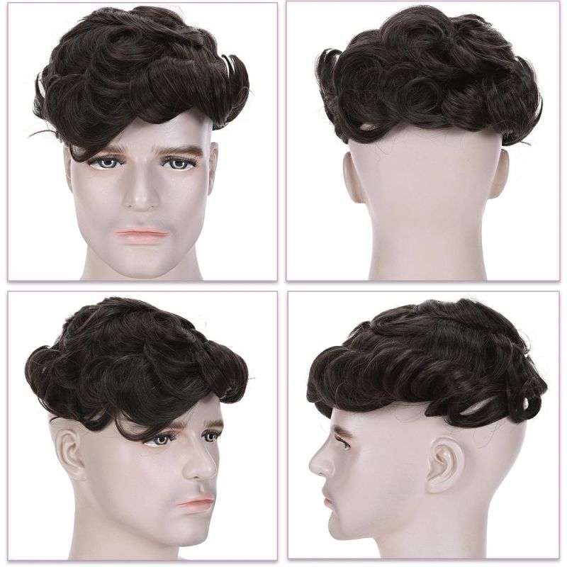 Men Toupee Remy Human Hair Patch Hair System Replacement Hairpiece