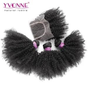Hot Seller 3bundles Hair with Closure Afro Kinky Curl Brazilian Hair Free Shipping