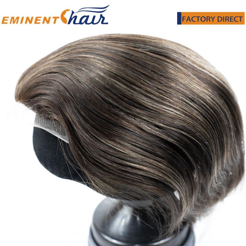 Human Hair System Men′s Full Lace Toupee
