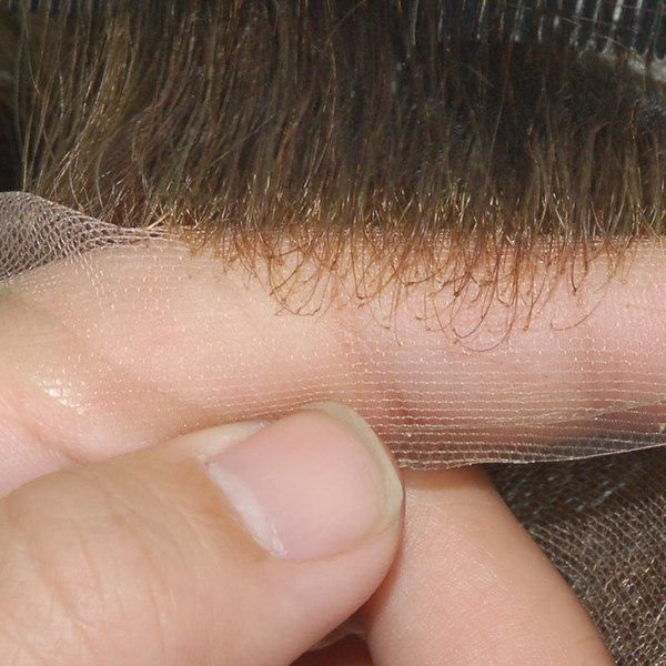 Transparent Poly with French Lace Front Human Hair System