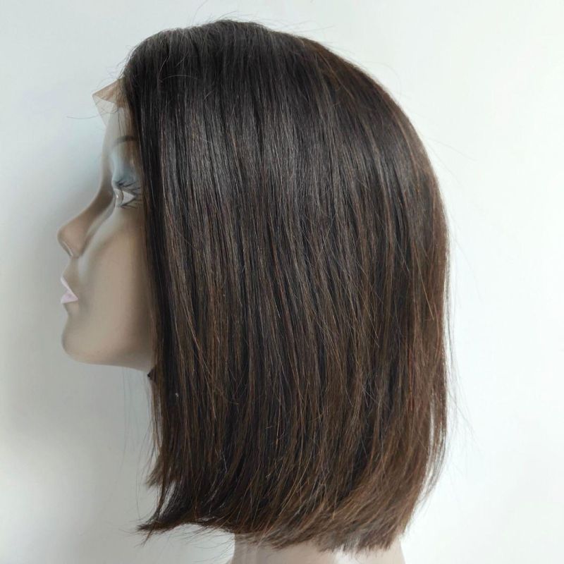 Wholesale 100% Human Hair Full Lace Wig and Natural Color Bob Lace Wig