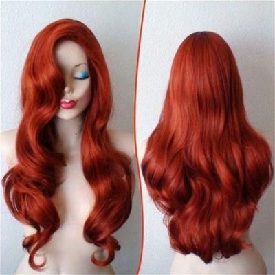Behappy Long Curly Hair Red Mermaid Cos Wig
