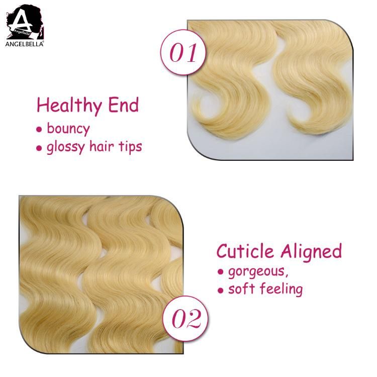 Angelbella Wholesale Price Remy Human Hair 613# Honey Blonde Body Wave Virgin Brazilian Hair