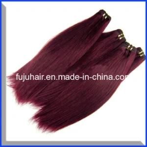 Premium Quality Hair Extension #99j Red Wine Color Human Hair Bulk, Weft Hair
