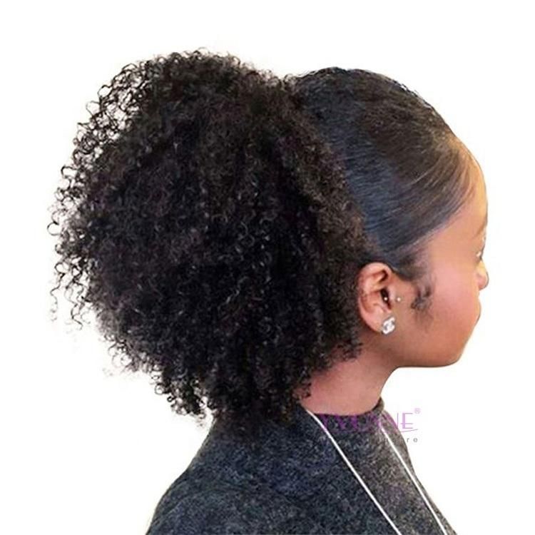 Kbeth Afro Kinky Curly Human Hair Ponytail for Black Women Brazilian Virgin Hair Drawstring Ponytail Hair Extensions 160g 2021 Fashion Style Cool Extension