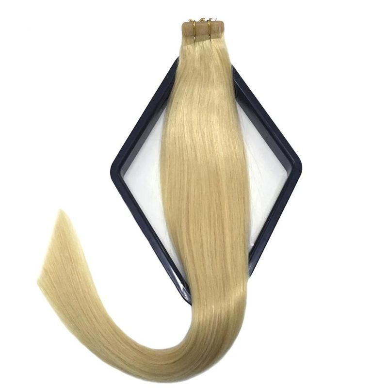 Aviva Blond Color Virgin Human Hair Tape in Human Hair Extension 18inch 613# Silky Straight Weaving
