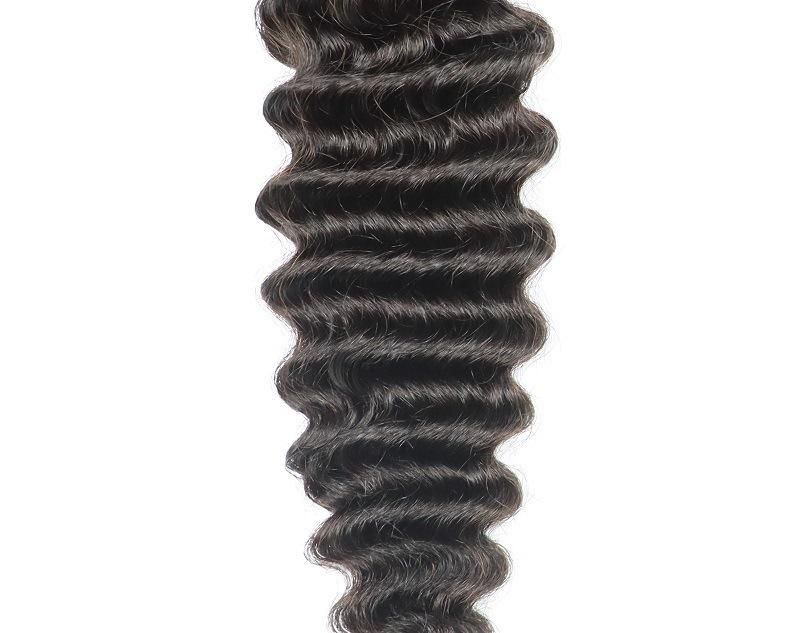 100% Human Hair Bundles Double Weft Deep Wave Hair Weaving