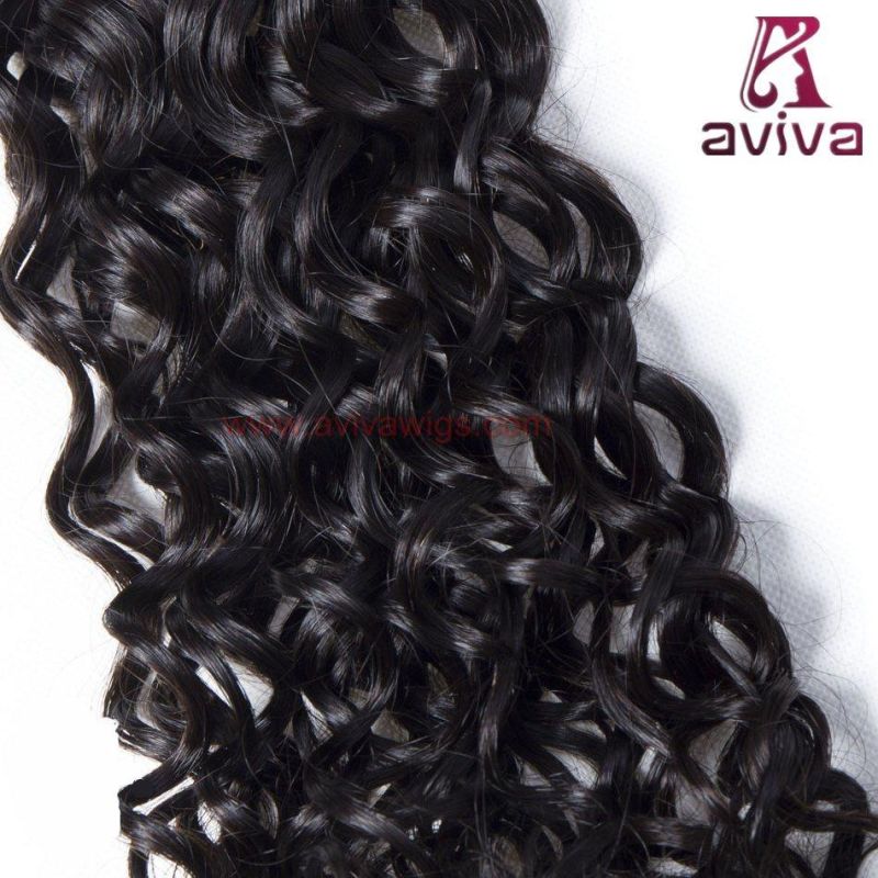 Indian Water Wave Hair 100% Human Hair Weave Bundles 1 Piece Non Remy Hair Extension Natural Black