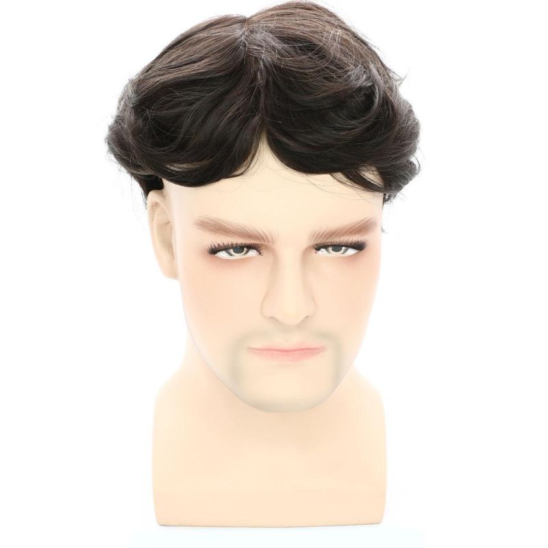 Fine Welded Mono Human Hair Stock Men′s Wig