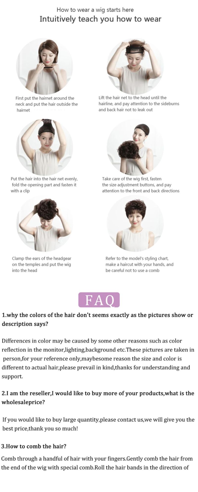 Pixie Wig Female Short Hair Short Straight Hair Fashion Natural Black Hair Headdress Wigs Brazilian Human Hair Wigs