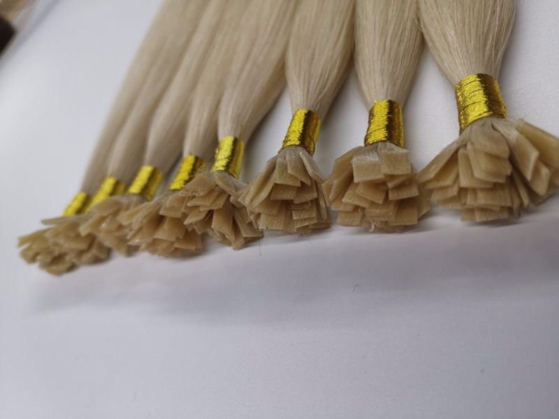 Pre Bonded Flat Tip Hair Extensions 22" 26" Machine Remy Hair Straight Capsules Keratin Fusion Hair Blonde