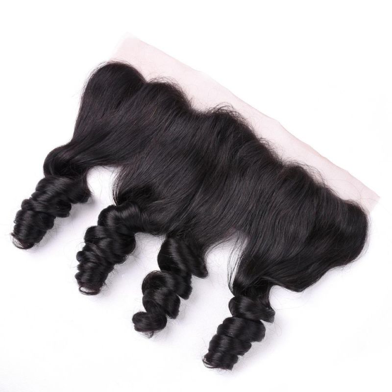 34 36 38 40 Long Inch Brazilian Hair Weave Bundles with Lace Frontal Closure 13*4 Ear to Ear Closure Loose Wave Bundles with Closure Remy Hair 100% Human Hair