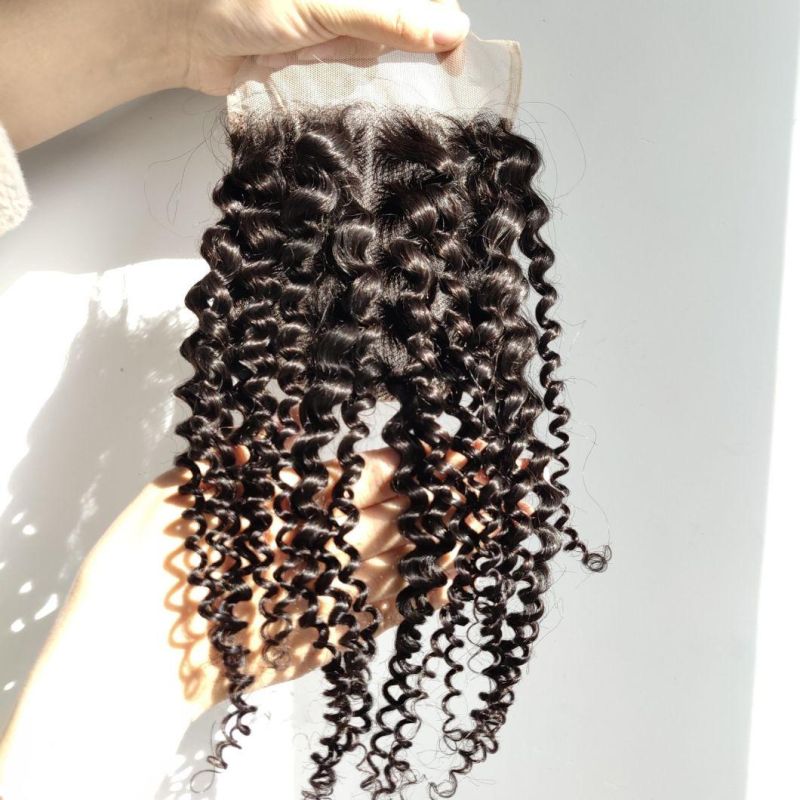 Hot Sale Kinky Curl Human Hair Korean Lace 5*5 Lace Closure