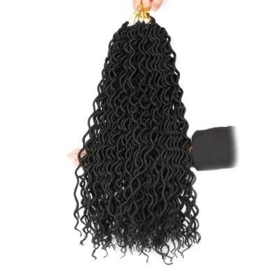 18 Inch 24 Strands Gypsy Deep Curly Faux Locs Synthetic Ombre Dreadlock Crochet Braid Hair Extensions