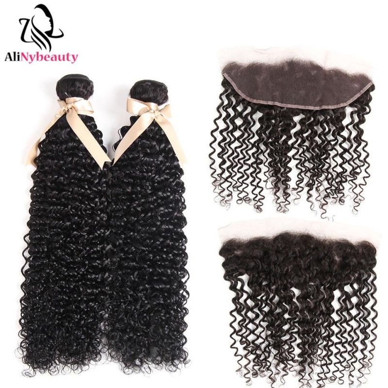 Alinybeauty Wholesale 100% Virgin Brazilian Hair Bundles with Lace Frontal