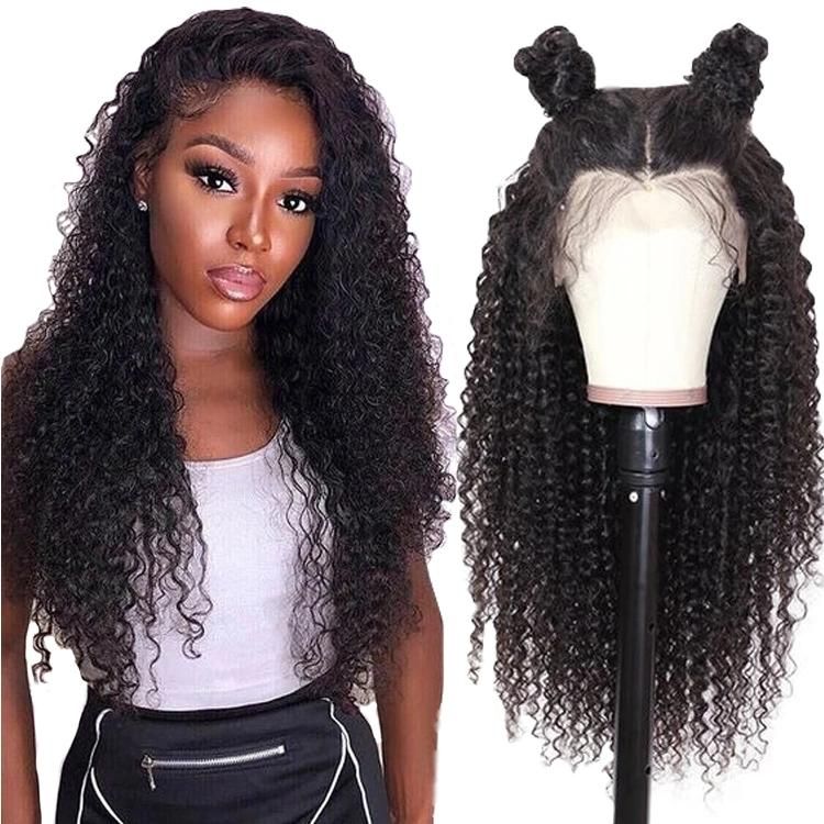 Wholesale Afro Kinky Jerry Curly Frontal Lace Human Hair Wig
