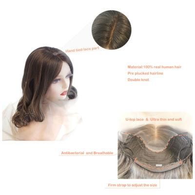Wholesale Best Quality Lace Wig Series Natural Comfortable HD Swiss Lace Top Wig Brown Color Human Hair Wig for Medical Beauty Use