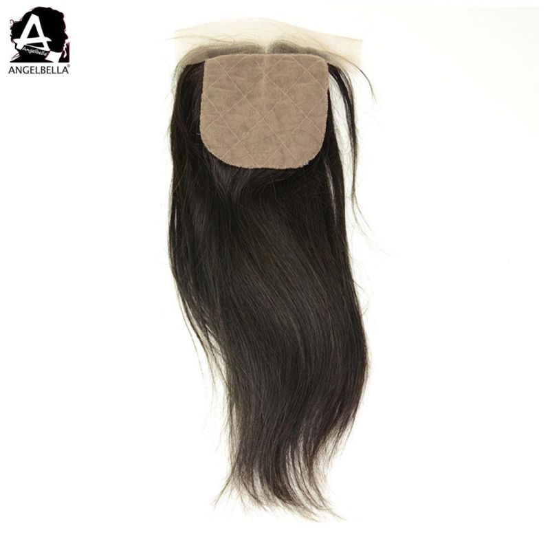 Angelbella 100% Virgin Mink Brazilian Remy Human Hair Closure 1b# Slik Base Closures