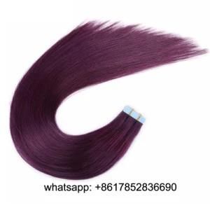 Human Hair Extensions PU Tape Remy Hair Full Head Balayage Color Burg Skin Weft Vrigin Hair 50g 20PCS Hair Extensions