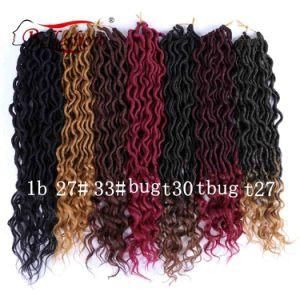 Belleshow Wholesale 24 Stands Crochet Braid Hair Faux Locs with Curly Ends Wavy Faux Locs Crochet Goddess Faux Locs