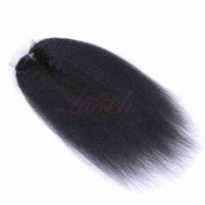 Knots Bleached Brazilian Kinky Straight Human Hair Virgin Lace Closure