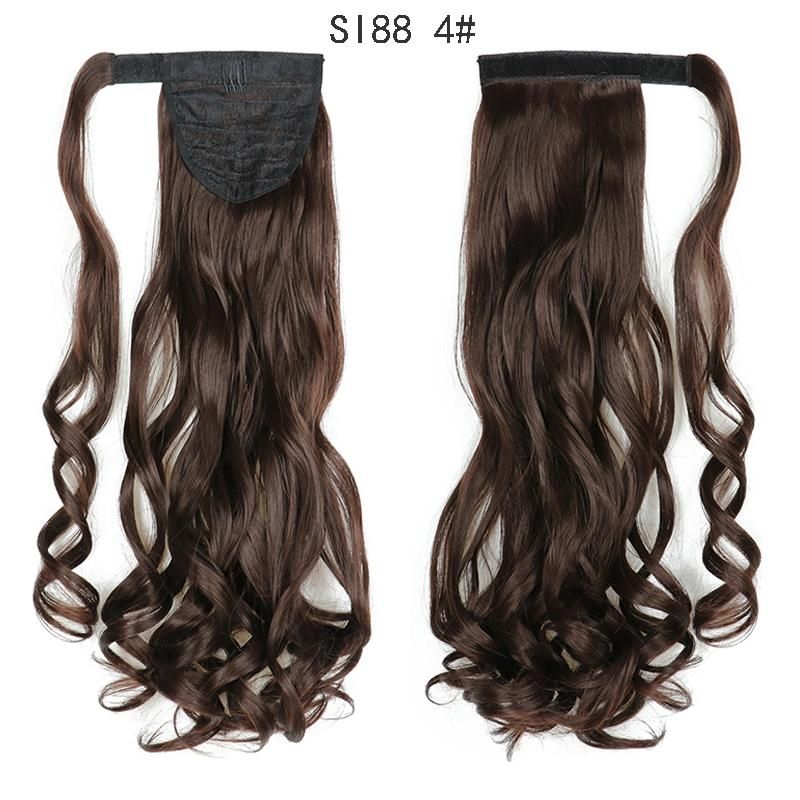 Synthetic Long Straight Wrap Around Clip in Ponytail