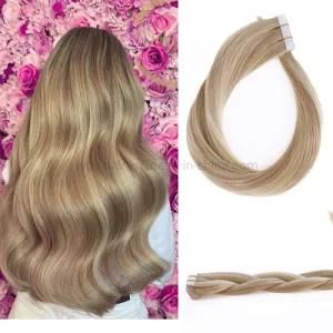 2019 New Arrival High Quality Cuticle Aligned P#18/22 Tape Human Remy Brazilian Hair Blonde Hair Extension