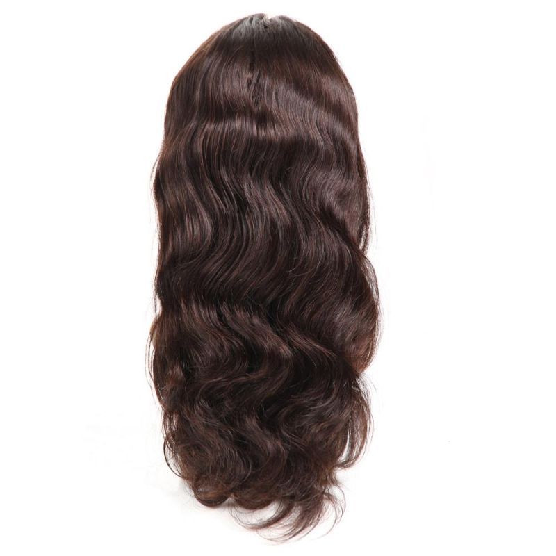 Dark Brown Color Brazilian Hair Lace Frontal Body Wave Hair Wigs