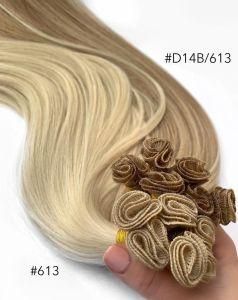 100 Double Drawn Human Hair Extension Hand Tied Virgin Indian Remy Hair Weft