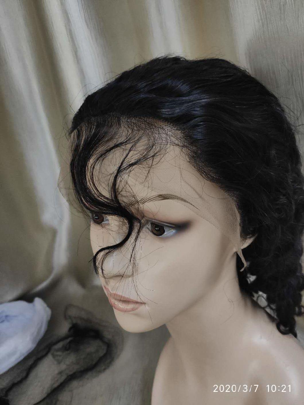Brazilian Short Hair Deep Curly Lace Frontal Wigs