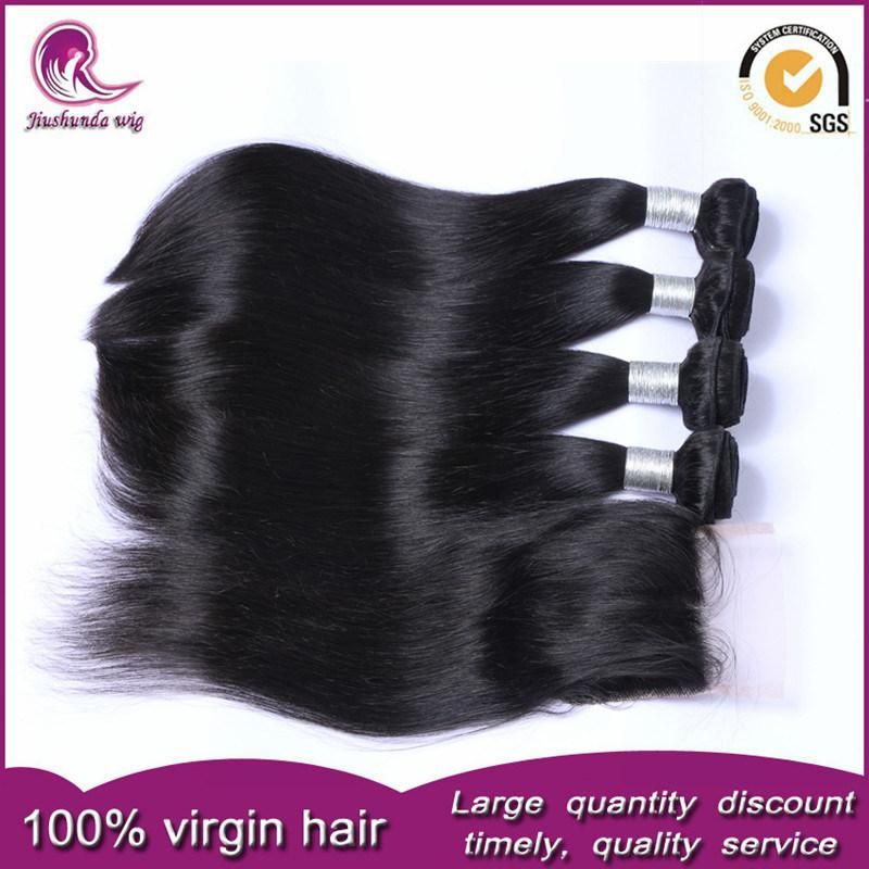 Brazilian Indian Virgin Remy Human Hair Weave with Lace Closure