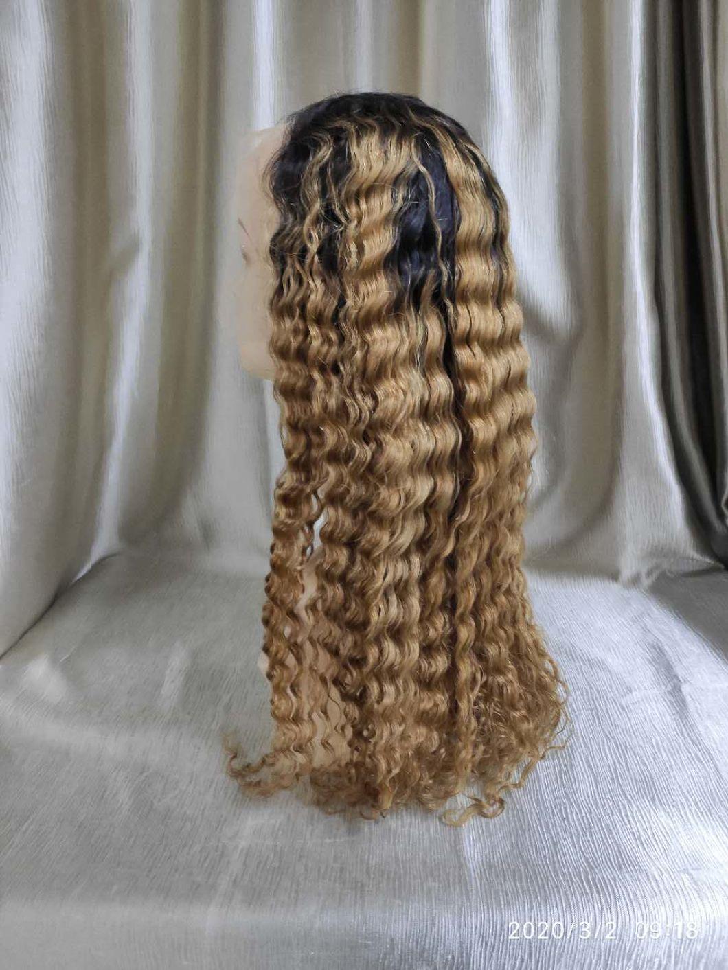 Raw Virgin Brazilian Hair Blonde Ormre Color Human Hair Lace Wig