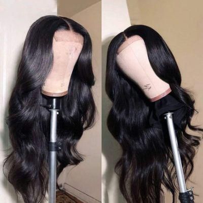 4&times; 4 Brazilian Virgin Lace Closure Human Hair Wigs for Black Women Natural Color 150 Density