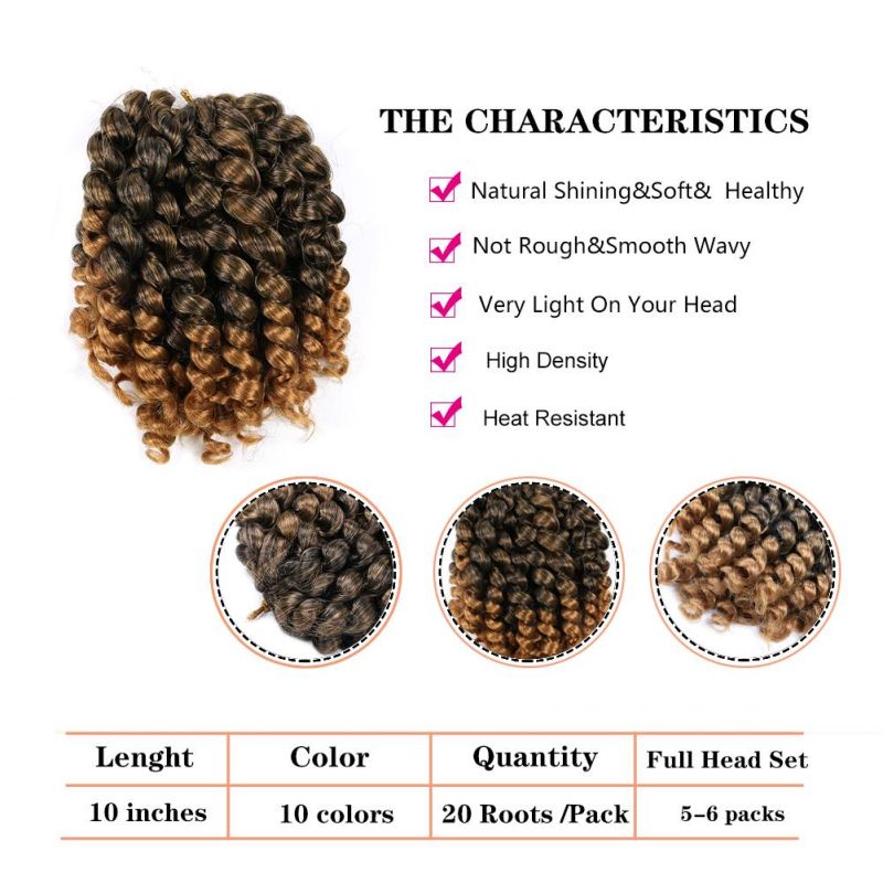 High Temperature Fiber Crochet Braiding Hair Synthetic Wand Curl Hair Extension