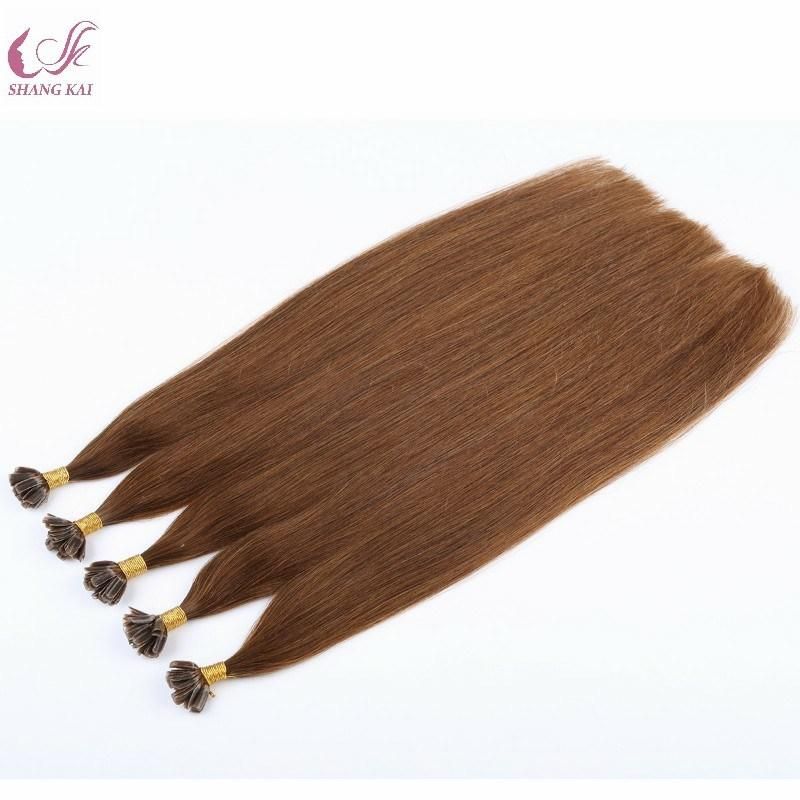 Brown Double Drawn Silicone Free Nail/U-Tip Hair Extensions