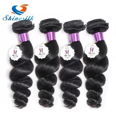 Brazilian Loose Wave Bundles Natural Color Non-Remy Hair Weaving 4 Piece 100% Human Hair Extensions 16-26inch