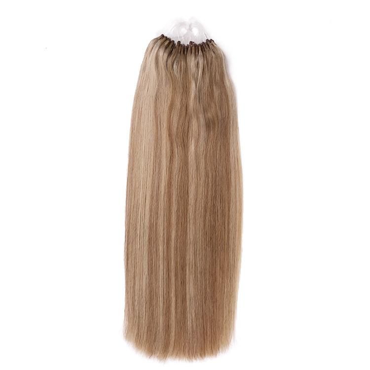 Wholesale Factory Direct Large Stock 10 to 30 Inches Blonde Silky Straight Micro Ring Hair Extensions