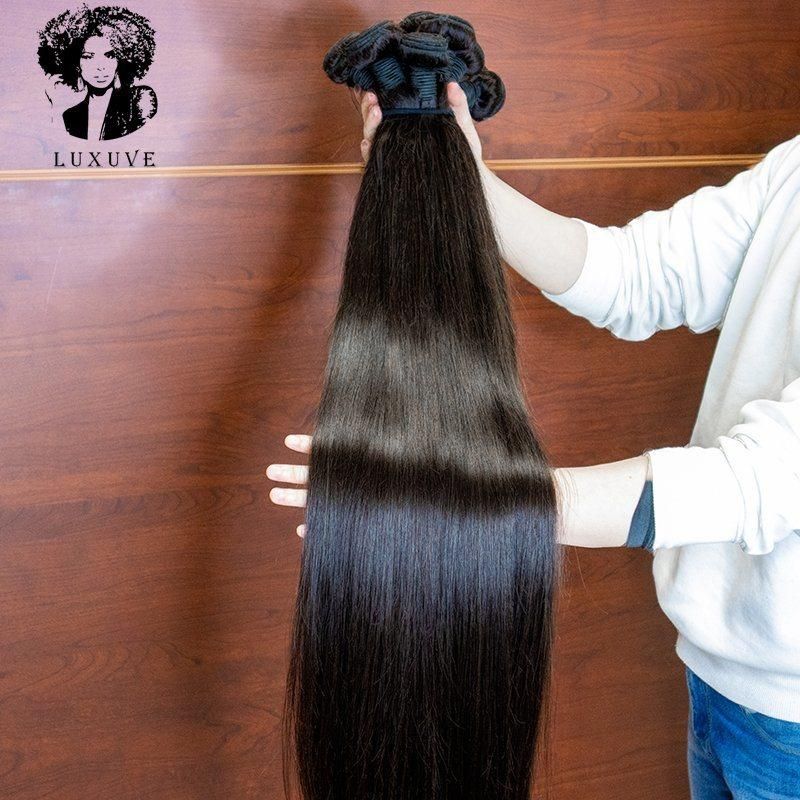 Alinybeauty 12A Super Double Drawn Bone Straight Human Hair Bundles, Virgin Brazilian Hair Straight Bundles, Virgin Cuticle Aligned Hair