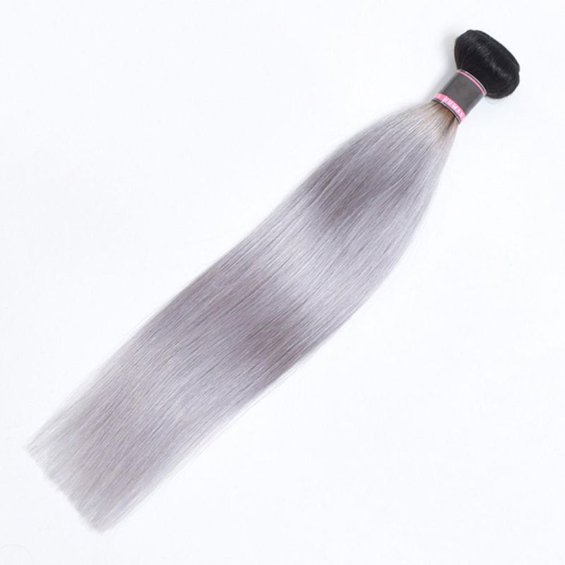 Straight Remy Hair Extensions Brazilian Human Hair Bundles 16 Inches T1b/613