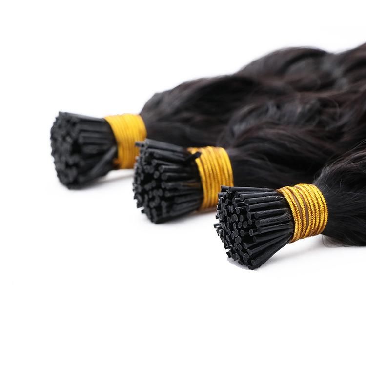 Wholesale 12A Natural Color Water Wave 100% Raw Cuticle I Tip Hair Extensions