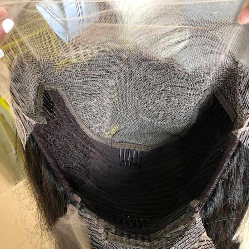 Brazilian Human Hair Body Wave Bob Front Lace Natural Black Wig