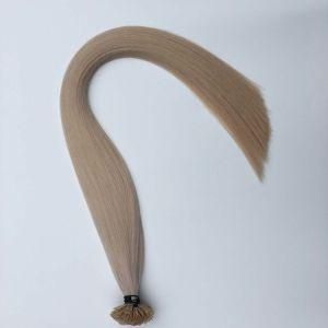 Grey# Pre Bonded Keratin Nail Tip Brazilian Virgin Remy Human Hair Extensions