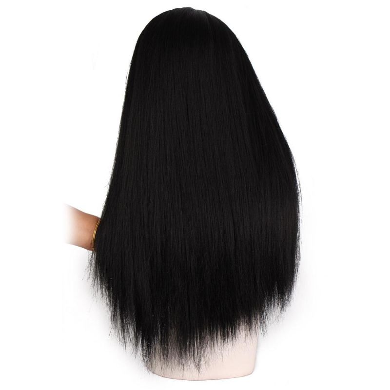 24inch Long Silky Straight Wave Natural Heat Resistant Synthetic Fiber Human Hair Wig