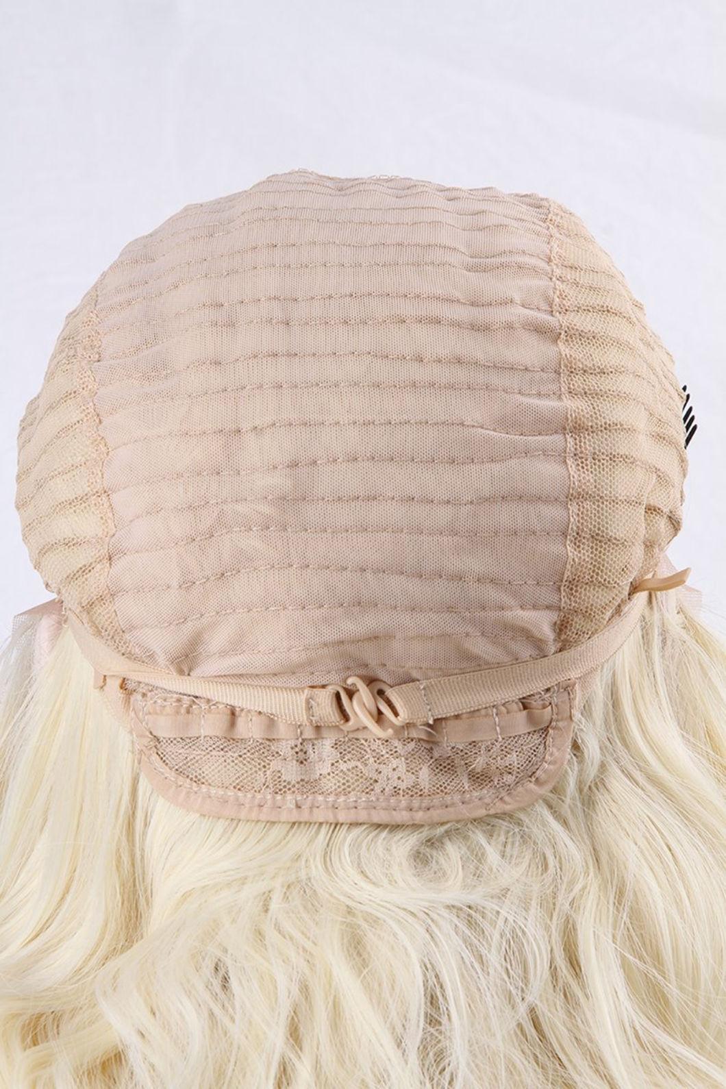 Lace Front Wig with Closure Women Short Platinum Blonde Wavy Lace Human Peruvian Hair Wigs for Woman 14 Inch